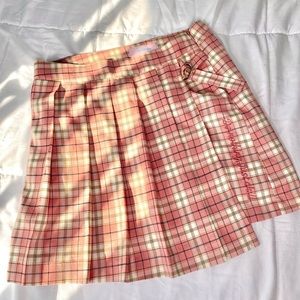 Y2K Pink Plaid Skirt